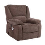 Fotoliu cu Masaj și Încălzire, Recliner Electric, Maro - imagine 28