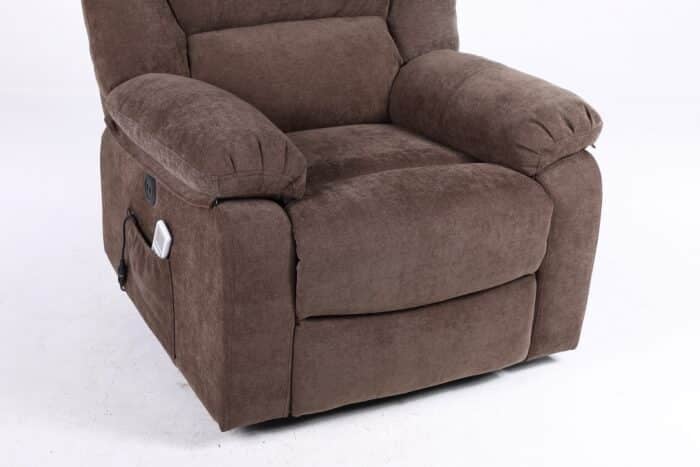 Fotoliu cu Masaj și Încălzire, Recliner Electric, Maro - imagine 18