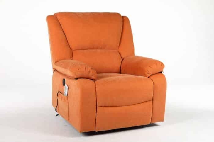 Fotoliu cu Masaj și Încălzire, Recliner Electric, Portocaliu - imagine 18