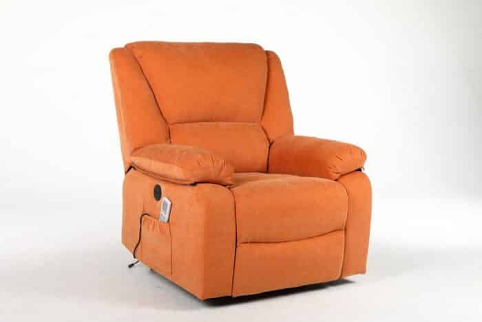 Fotoliu cu Masaj și Încălzire, Recliner Electric, Portocaliu - imagine 17