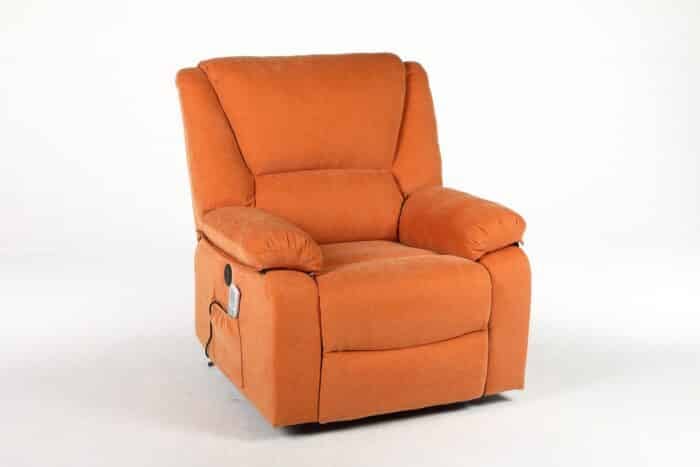 Fotoliu cu Masaj și Încălzire, Recliner Electric, Portocaliu - imagine 16