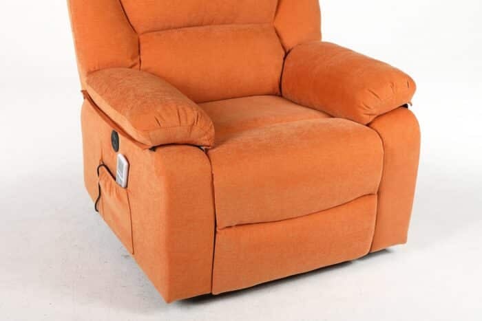 Fotoliu cu Masaj și Încălzire, Recliner Electric, Portocaliu - imagine 12