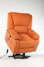 Fotoliu cu Masaj și Încălzire, Recliner Electric, Portocaliu - imagine 9
