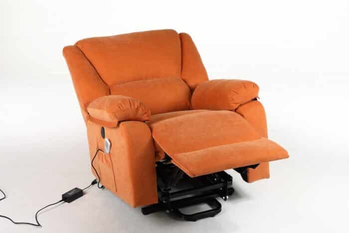 Fotoliu cu Masaj și Încălzire, Recliner Electric, Portocaliu - imagine 27
