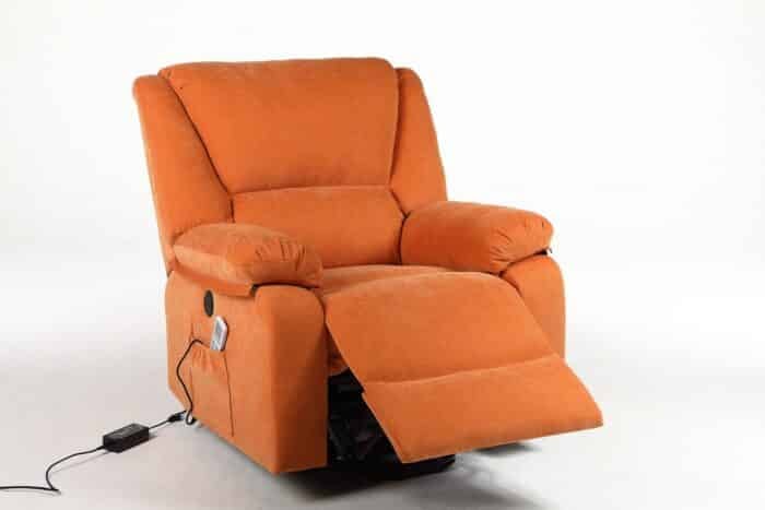 Fotoliu cu Masaj și Încălzire, Recliner Electric, Portocaliu - imagine 26