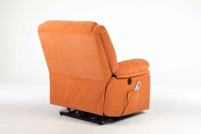 Fotoliu cu Masaj și Încălzire, Recliner Electric, Portocaliu - imagine 23