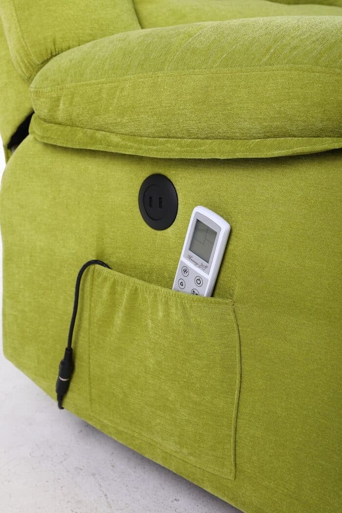 Fotoliu cu Masaj și Încălzire, Recliner Electric, Verde - imagine 17