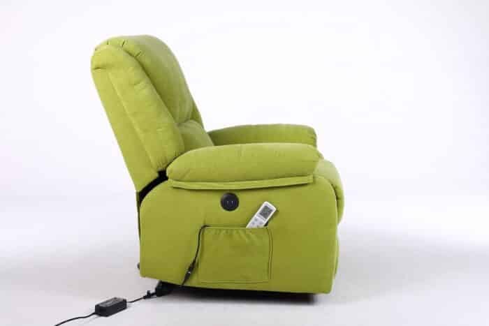Fotoliu cu Masaj și Încălzire, Recliner Electric, Verde - imagine 13