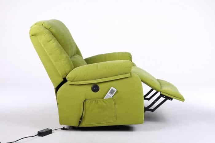 Fotoliu cu Masaj și Încălzire, Recliner Electric, Verde - imagine 12