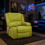 Fotoliu cu Masaj și Încălzire, Recliner Electric, Verde