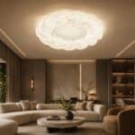 Lustră LED Tip Plafonieră 160W, Albă, Lumină Puternică, Telecomandă, Dimabilă, 3 Tipuri de Lumină