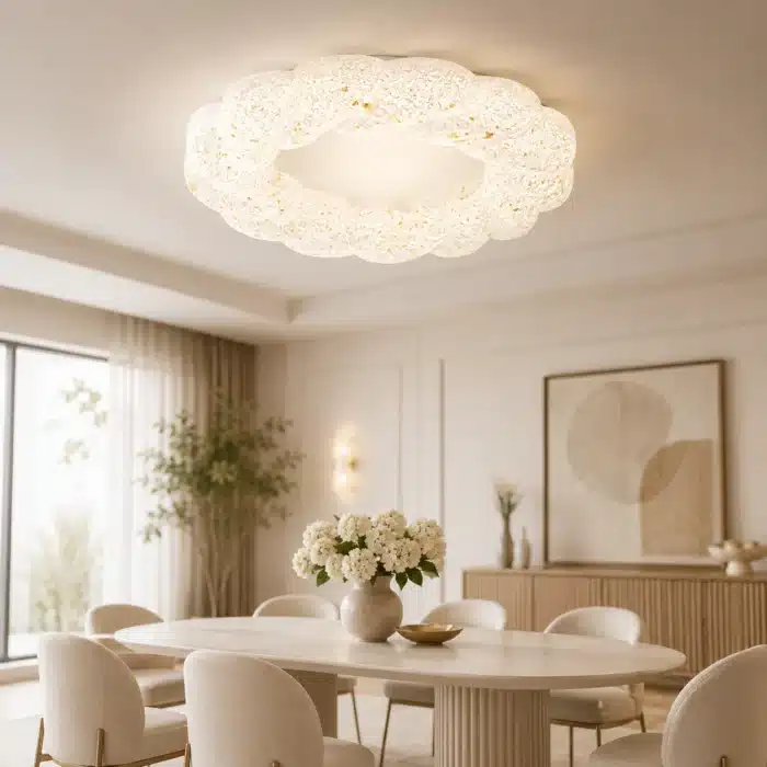 Lustră LED Tip Plafonieră 160W, Albă, Lumină Puternică, Telecomandă, Dimabilă, 3 Tipuri de Lumină - imagine 2
