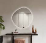 Oglindă LED Asimetrică Premium 80×80 cm, Lumină Spate, 3 Tipuri de Lumină - Calda, Rece, Neutra - imagine 7
