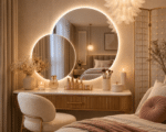 Oglindă LED Premium 2 Cercuri Suprapuse, 80x65x50 cm, Dimabilă, 3 Tipuri de Lumină, Touch, Copper-Free - imagine 6