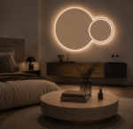 Oglindă LED Premium 2 Cercuri Suprapuse, Lumina Fata - Spate, 120x80x60 cm, Dimabilă, 3 Tipuri de Lumină, Touch, Copper-Free - imagine 7