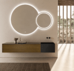 Oglindă LED Premium 2 Cercuri Suprapuse, Lumina Fata - Spate, 120x80x60 cm, Dimabilă, 3 Tipuri de Lumină, Touch, Copper-Free - imagine 5