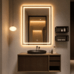 Oglindă LED Premium Dreptunghiulară, 60x80 cm, Iluminare Față-Spate, Dimabilă, Touch, Copper-Free