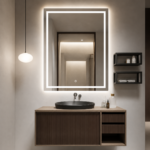 Oglindă LED Premium Dreptunghiulară, 60x80 cm, Iluminare Față-Spate, Dimabilă, Touch, Copper-Free - imagine 7