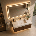 Oglindă LED Premium Dreptunghiulară, 80x60 cm, Iluminare Față-Spate, Dimabilă, Touch, Copper-Free - imagine 2