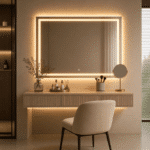 Oglindă LED Premium Dreptunghiulară, 80x60 cm, Iluminare Față-Spate, Dimabilă, Touch, Copper-Free