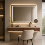 Oglindă LED Premium Dreptunghiulară, 80x60 cm, Iluminare Față-Spate, Dimabilă, Touch, Copper-Free - imagine 4