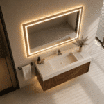 Oglindă LED Premium Dreptunghiulară, 80x60 cm, Iluminare Față-Spate, Dimabilă, Touch, Copper-Free - imagine 3
