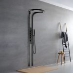 Panel de Dus Lux Imperial, Efect de Ploaie, 5 Functii Hidromasaj , Negru - imagine 12