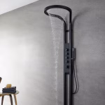Panel de Dus Lux Imperial, Efect de Ploaie, 5 Functii Hidromasaj , Negru - imagine 10