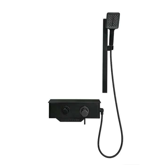 Panel de Dus Simplu, Negru Mat - imagine 4
