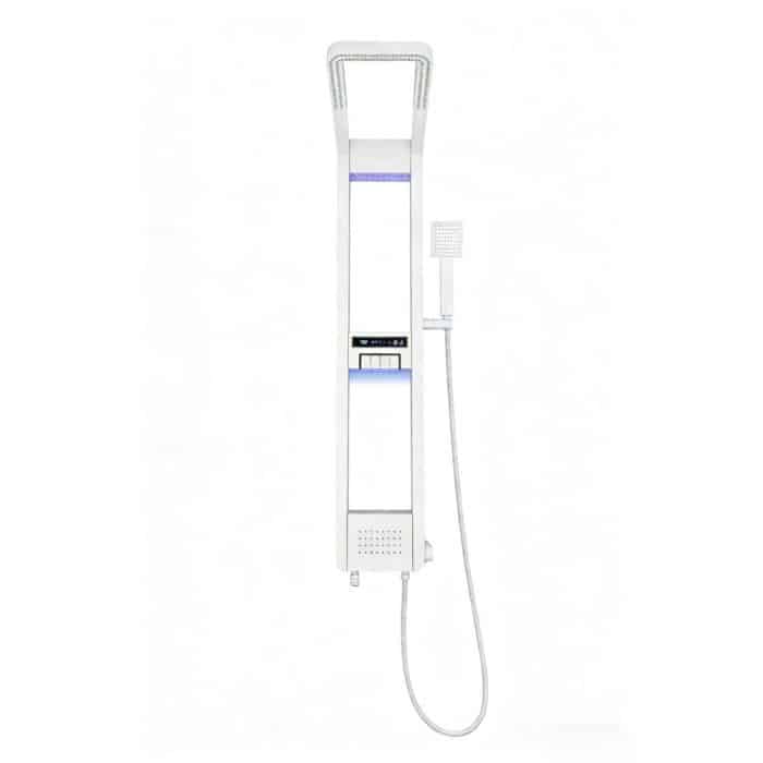 Panel de Dus cu Efect de Cascata si Jeturi cu Masaj, Afisaj Digital, LED Incorporat, Alb - imagine 6
