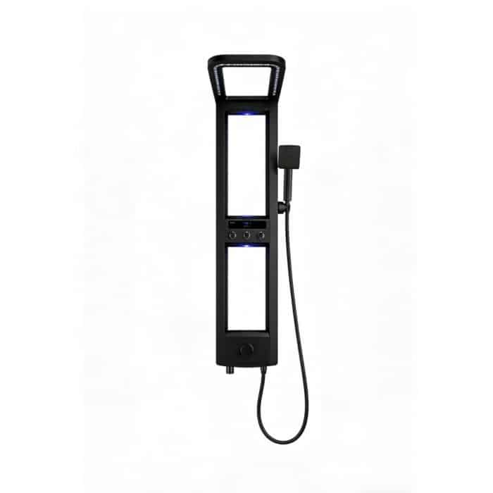 Panel de Dus cu Efect de Cascata si Jeturi cu Masaj, Afisaj Digital, LED Incorporat, Negru - imagine 7