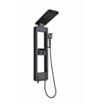 Panel de Dus cu Efect de Ploaie si Jeturi cu Masaj, Afisaj Digital, LED Incorporat, Negru - imagine 5
