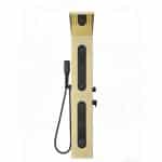 Panel de Dus cu Efect de Ploaie si Jeturi cu Masaj, Auriu Lucios si Negru Mat - imagine 4