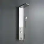Panou de Duș Premium Crom, Oglindă Integrată și Dulap cu Rafturi, Inox, 140x23 cm - imagine 14
