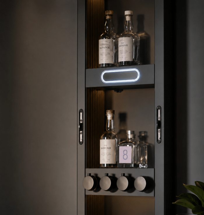 Panou de Duș Premium Negru Mat cu LED Albastru și Afișaj Digital, Inox SUS304, 119x36x8 cm - imagine 7