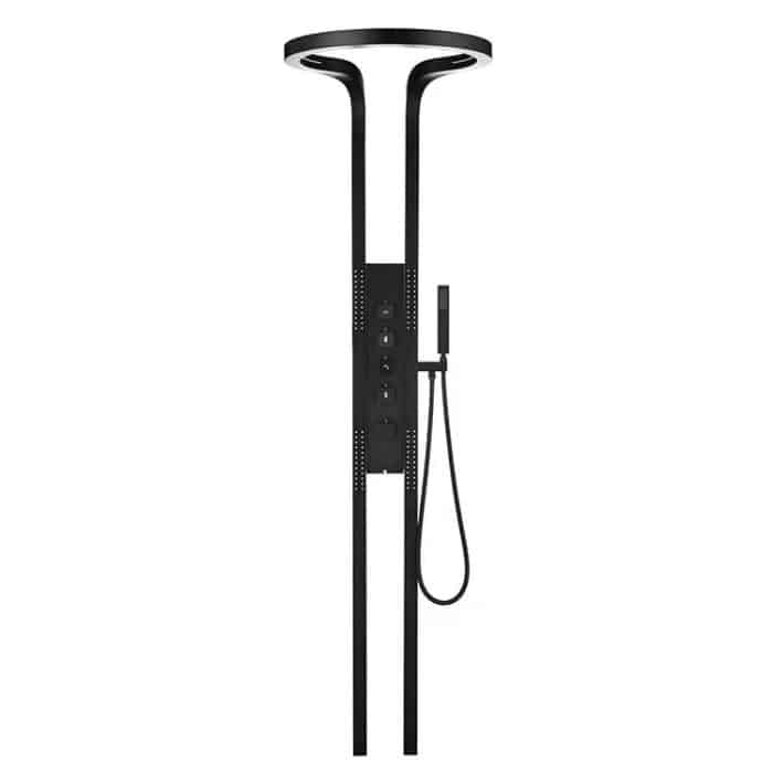 Panel de Dus Lux Imperial, Efect de Ploaie, 5 Functii Hidromasaj , Negru - imagine 13