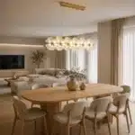 Pendul LED Auriu 144W cu Telecomandă, Înălțime Reglabilă, Dimabil, 3 Tipuri de Lumină - imagine 4