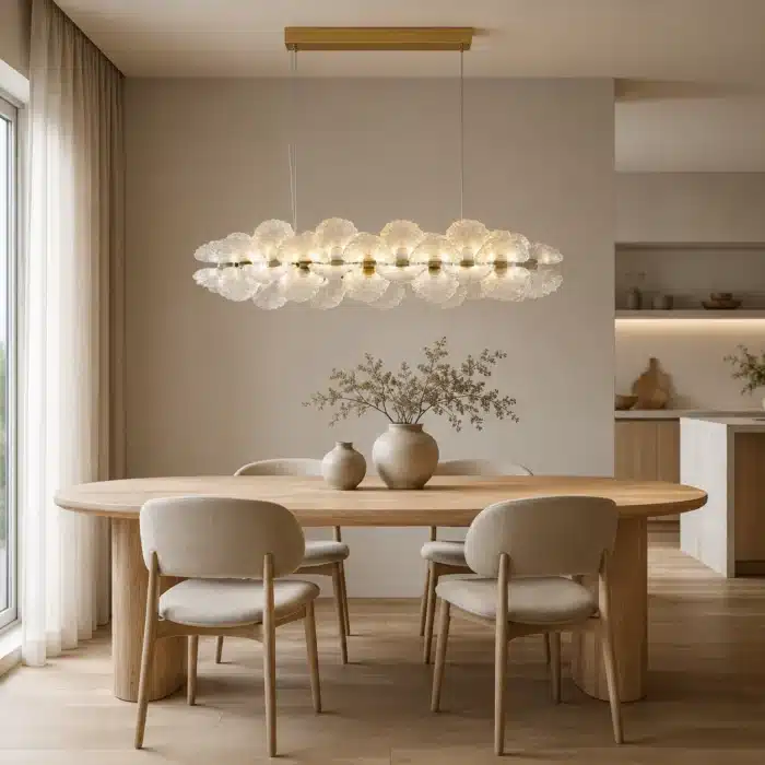 Pendul LED Auriu 144W cu Telecomandă, Înălțime Reglabilă, Dimabil, 3 Tipuri de Lumină - imagine 3