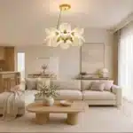 Pendul LED Auriu 80W cu Telecomandă, Înălțime Reglabilă, Dimabil, 3 Tipuri de Lumină - imagine 4
