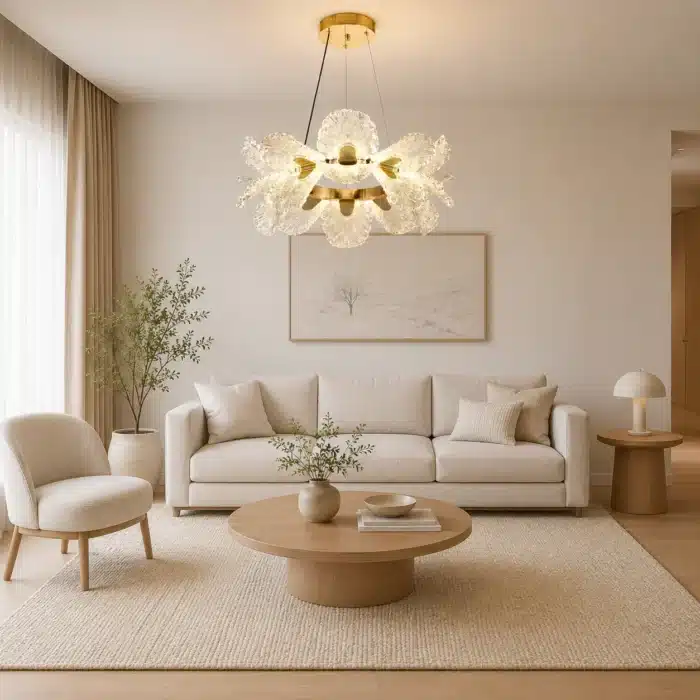 Pendul LED Auriu 80W cu Telecomandă, Înălțime Reglabilă, Dimabil, 3 Tipuri de Lumină - imagine 2