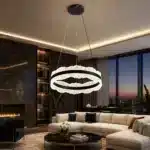 Pendul LED Negru 132W cu Telecomandă, Înălțime Reglabilă, Dimabil, 3 Tipuri de Lumină - imagine 2