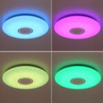 Plafonieră LED Smart cu Boxă Bluetooth, RGB+W, 24W, Ø390 mm, Control din Aplicație, Muzică și Jocuri de Lumini - imagine 4