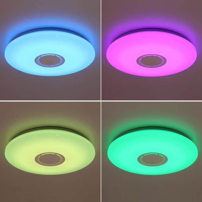 Plafonieră LED Smart cu Boxă Bluetooth, RGB+W, 24W, Ø390 mm, Control din Aplicație, Muzică și Jocuri de Lumini - imagine 4