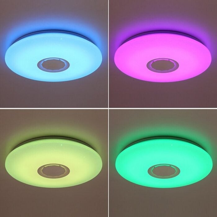 Plafoniera LED SMART cu muzica, Ø390, 30W, RGB+W - imagine 8