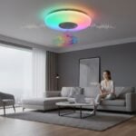 Plafonieră LED Smart cu Boxă Bluetooth, RGB+W, 24W, Ø390 mm, Control din Aplicație, Muzică și Jocuri de Lumini