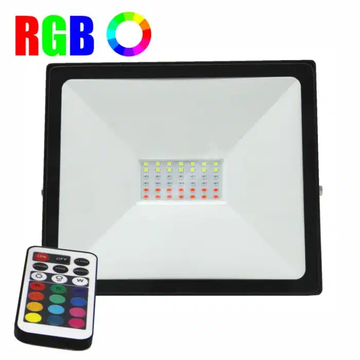 Proiector LED RGB Black 50W IP65, Dimabil cu Telecomanda - imagine 2