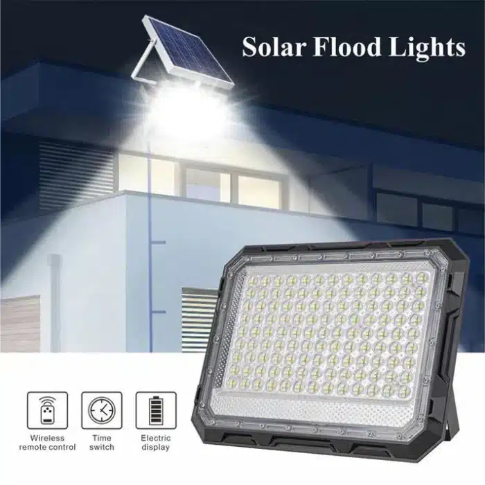Proiector LED, cu Panou Solar si Telecomanda, Rezistent la Apa IP65, 100W - imagine 7