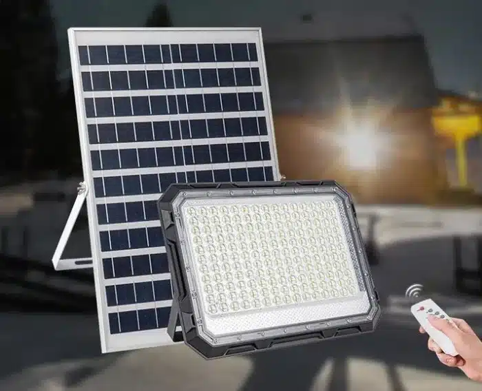 Proiector LED, cu Panou Solar si Telecomanda, Rezistent la Apa IP65, 100W - imagine 4
