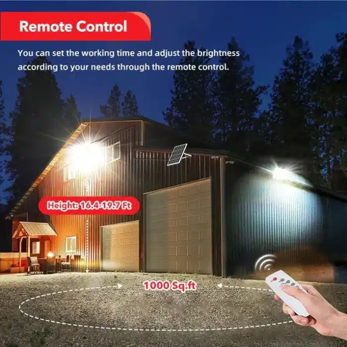 Proiector LED, cu Panou Solar si Telecomanda, Rezistent la Apa IP65, 100W - imagine 3