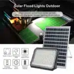 Proiector LED, cu Panou Solar si Telecomanda, Rezistent la Apa IP65, 100W - imagine 2